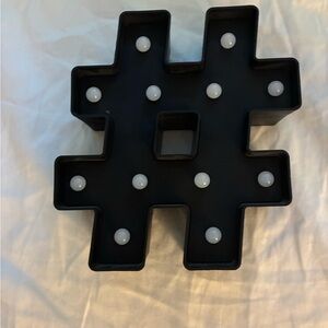Black Hashtag LED Wall Decor Sign